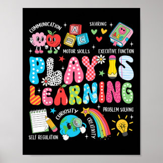 Retro Play Is Learning Kindergarten Teacher Team W Poster