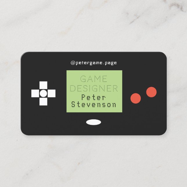 Retro play style faux game pad look business card (Front)