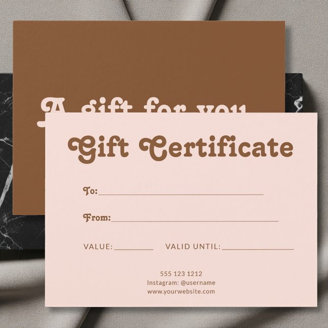 Retro Playful Minimalist Pink Brown Certificate (Creator Uploaded)