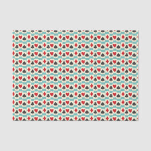 Retro Playing Cards Quartet Aqua   Tissue Paper