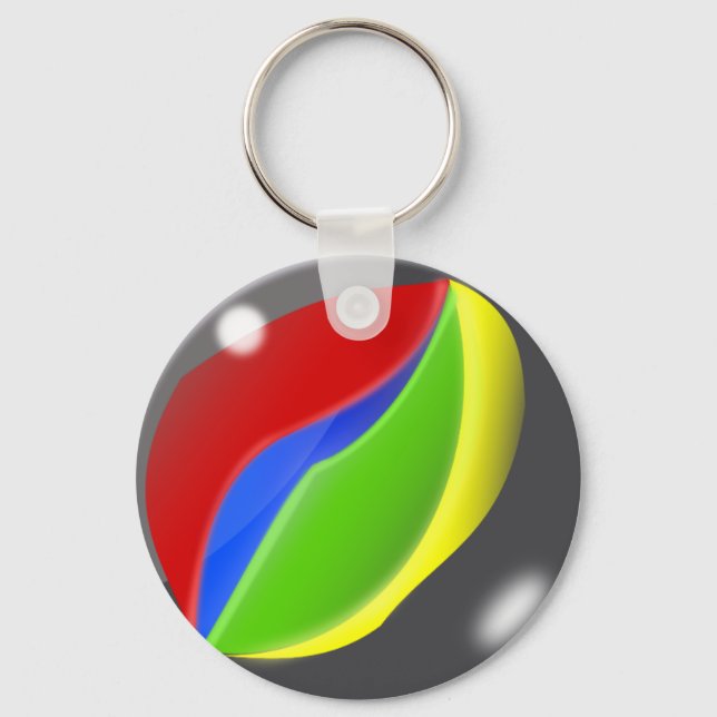 Retro Playing Game Marble Key Ring (Front)