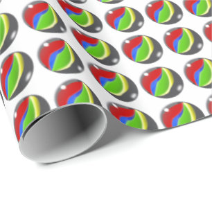 Retro Playing Game Marble Pattern Wrapping Paper