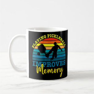 Retro Playing Pickleball Improves Memory  Pickleba Coffee Mug