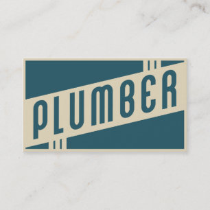retro plumber business card