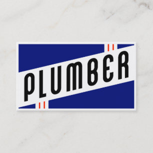 retro plumber business card