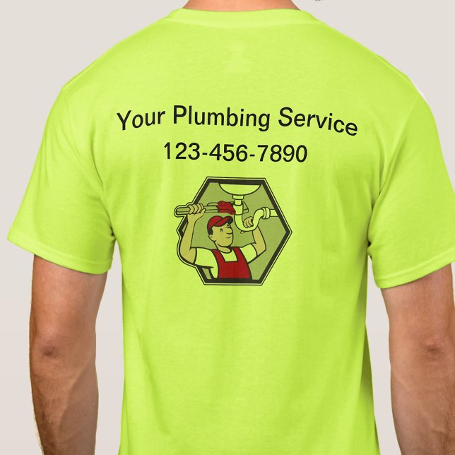 Retro Plumbing Service Business Logo Work Shirts (Creator Uploaded)