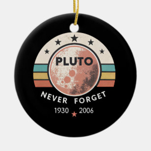 retro pluto never forget ceramic tree decoration
