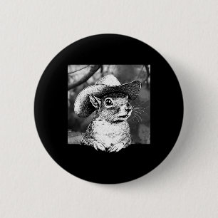 Retro P'nut The Squirrel Animal Lover Cute Cowboy 6 Cm Round Badge