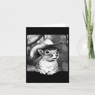 Retro P'nut The Squirrel Animal Lover Cute Cowboy Card