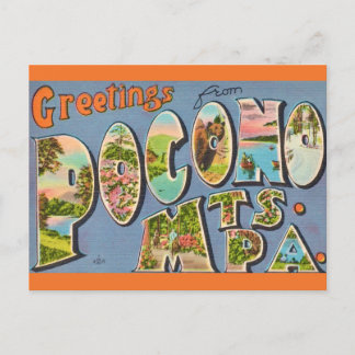 Retro Pocono Mountains  Postcard