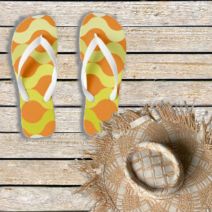 Retro Pods Orange Lemon Yellow Flip Flops
