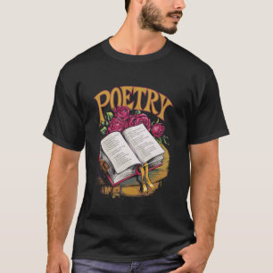 Retro Poetry Distressed Typography Design T-Shirt