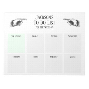 Retro Pointing Hands To Do List Notepad