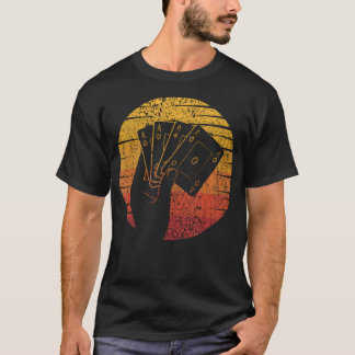 Retro Poker Hands Texas Holdem Player High Roller  T-Shirt