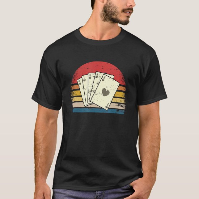 Retro Poker Player Poker Cards Game I Royal Flush  T-Shirt (Front)