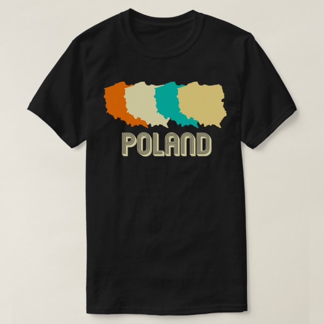 Retro Poland Map1 T-Shirt (Design Front)