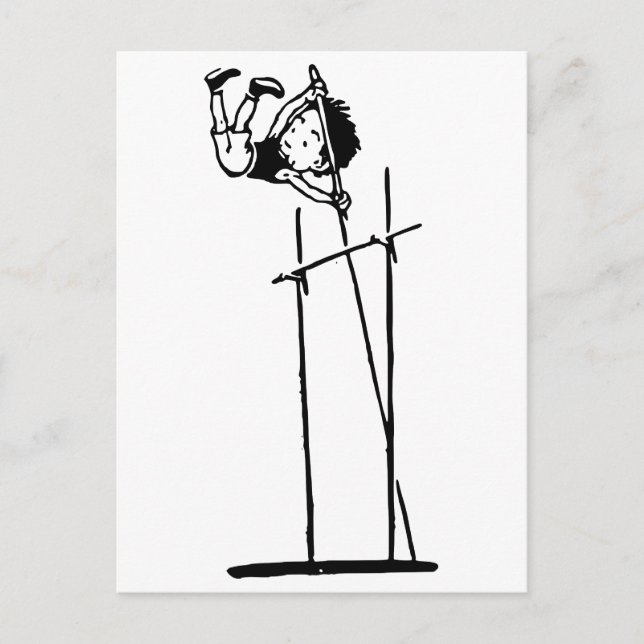 Retro Pole Vault Postcard (Front)