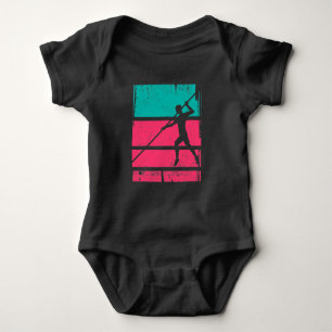 Retro Pole Vault Ttrack and Field Sport lover Baby Bodysuit