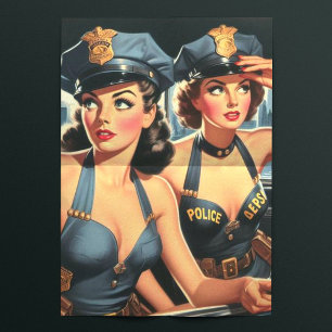 Retro Police Girls Tissue Paper