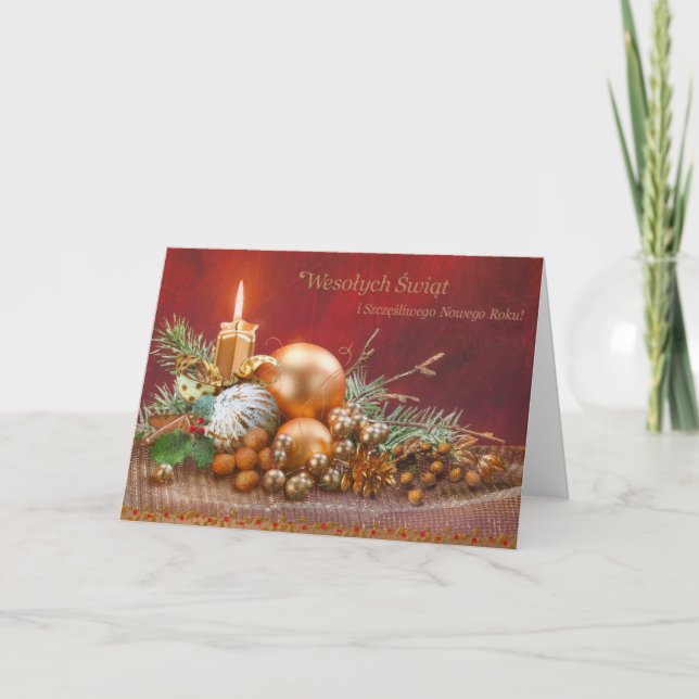 Retro Polish Christmas and New Year Card (Front)