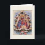 Retro Polish Religious Częstochowa Christmas Card<br><div class="desc">Retro / Vintage Polish Christmas greeting card.  Beautiful Madonna of Częstochowa! Błogich Świąt! Blissful Christmas!</div>