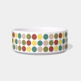 Retro Polka Dot Cat Bowl