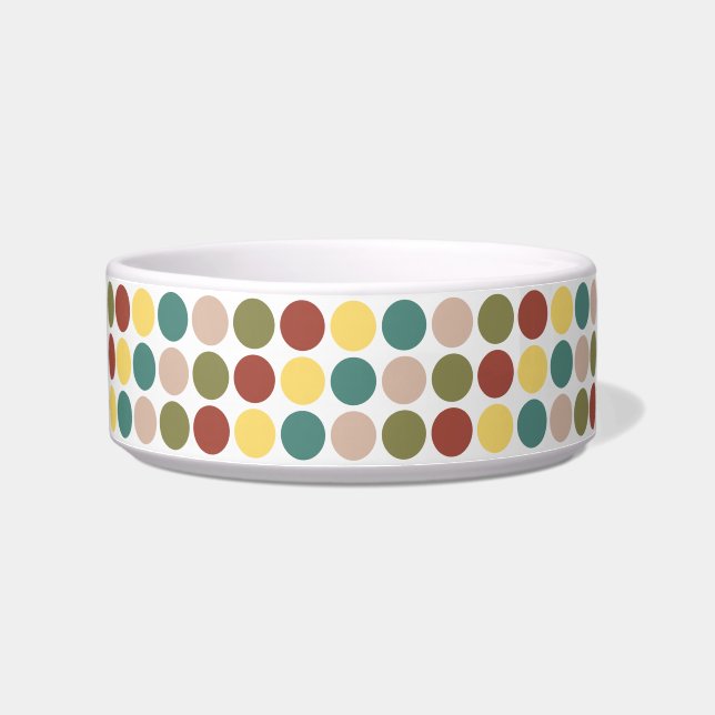 Retro Polka Dot Cat Bowl (Left)