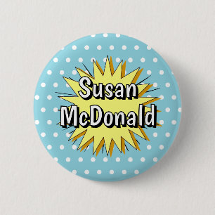 Retro polka dot fifties style 6 cm round badge
