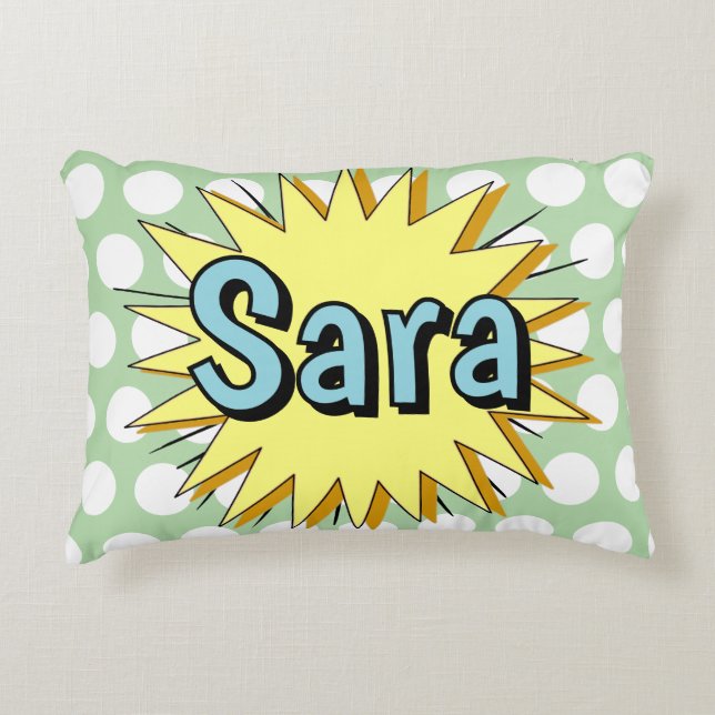 Retro polka dot fifties style decorative cushion (Front)