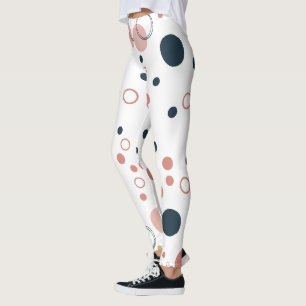 Retro Polka Dot Mid-Century Modern Patterned Leggings