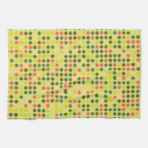 Retro Polka Dot Mosaic Pattern #10 Tea Towel