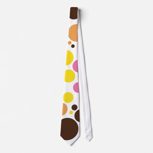 Retro Polka Dot Mosaic Pattern #4 Tie (Front)