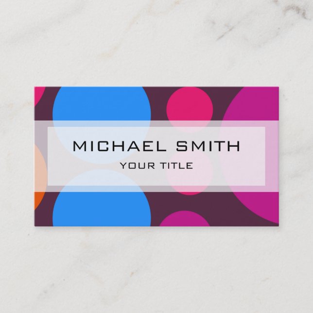 Retro Polka Dot Mosaic Pattern #5 Business Card (Front)
