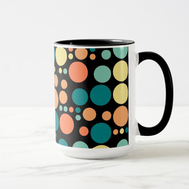 Retro Polka Dot Mosaic Pattern #8 Mug (Right)