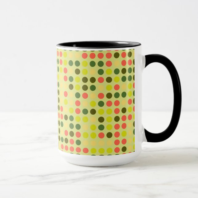 Retro Polka Dot Mosaic Pattern #9 Mug (Right)