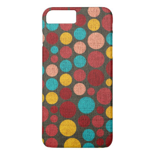 Retro Polka Dot Painted Canvas #3 iPhone 8 Plus/7 Plus Case