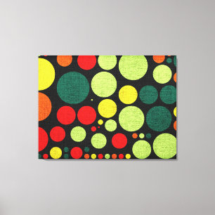Retro Polka Dot Painted Canvas Print