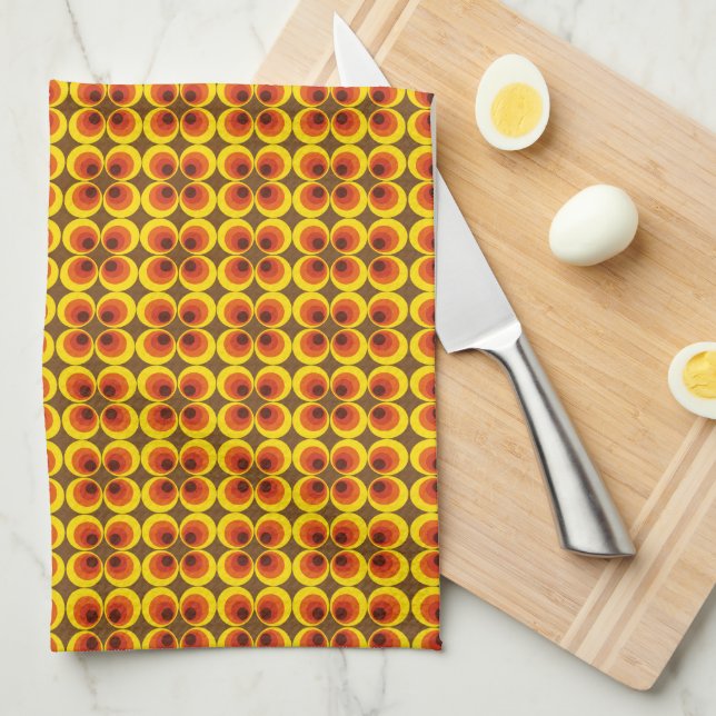Retro Polka Dot Pattern 60s 70s Funky  Tea Towel (Quarter Fold)