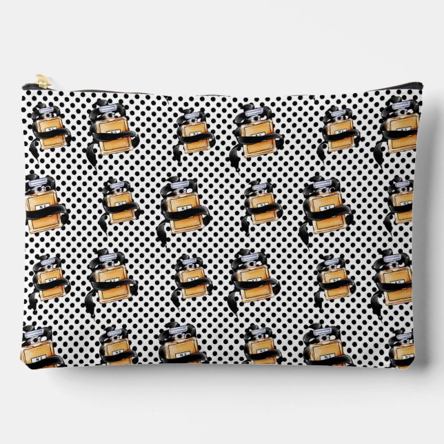 Retro Polka Dot Perfume Makeup Pouch (Front)