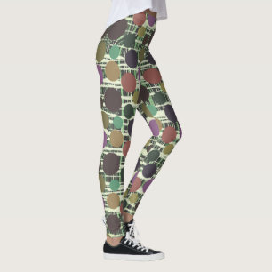 Retro Polka Dot Pinch, Nip, Tuck, Stripes Leggings
