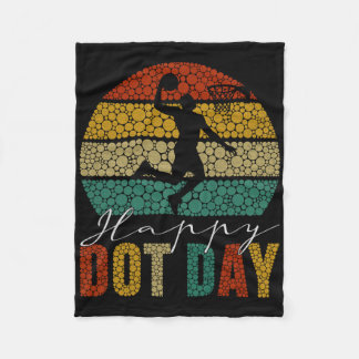 Retro Polka Dot Sketll Player Lover Fan Happy Dot  Fleece Blanket
