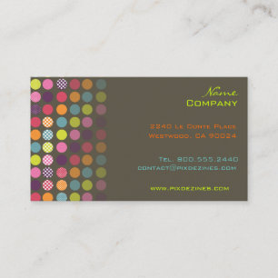 Retro polka dots business card
