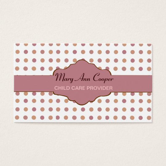 Retro Polka Dots Classic Custom Pattern ROSE MAUVE Business Card