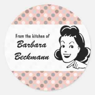 Retro Polka Dots "From the Kitchen" sticker