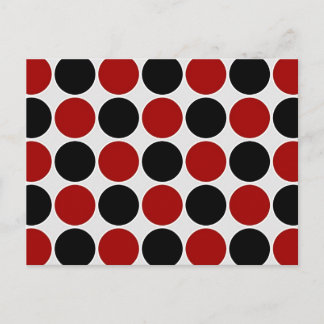Retro Polka Dots in Red & Black Postcard