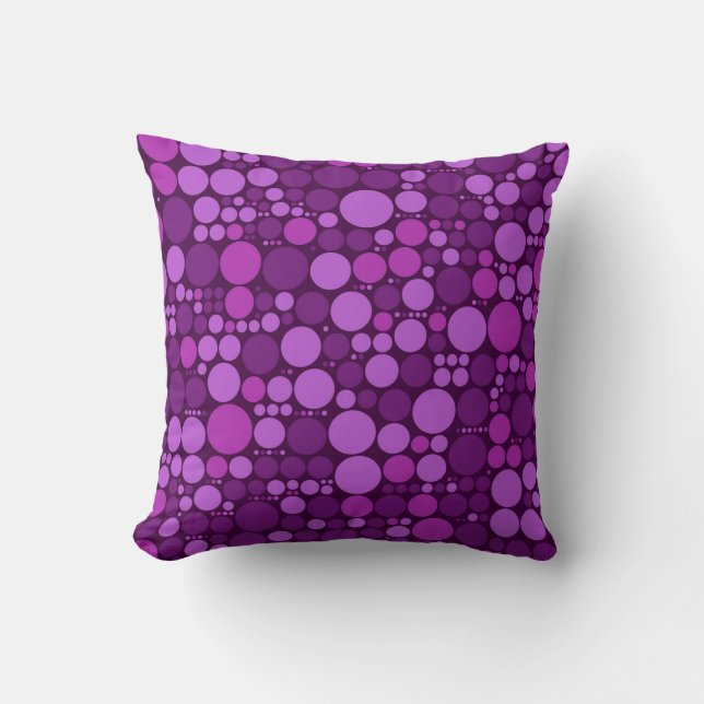 Retro polka dots pattern | Purple and Violet Cushion (Front)