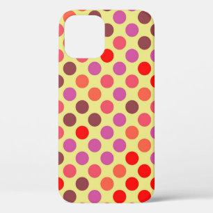 Retro Polka Dots   Red Violet Brown iPhone 12 Pro Case