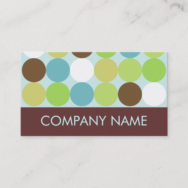 Retro polka dotted Business Card (Front)