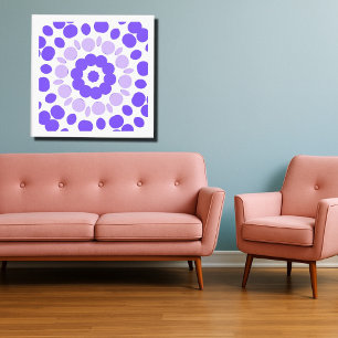 retro polka mandala canvas print