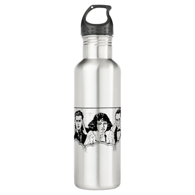 Retro Polyamory - Throuple - Spooning - Triad 710 Ml Water Bottle (Front)